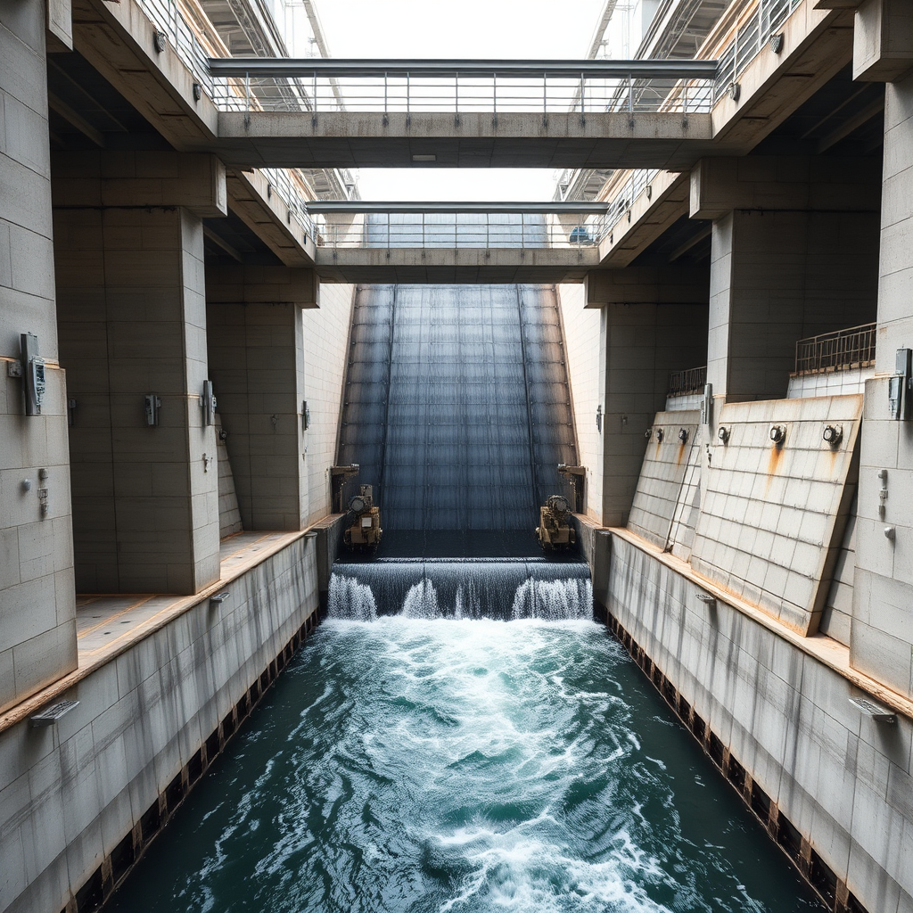 Modern hydroelectric power plant facility